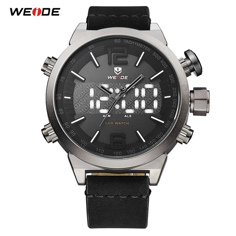 WEIDE Men Watch Relogio Masculino Digital Auto Date Alarm Back Light Watch Quartz Multiple Time Zone Wristwatches Men's Watches: WH6101-3C