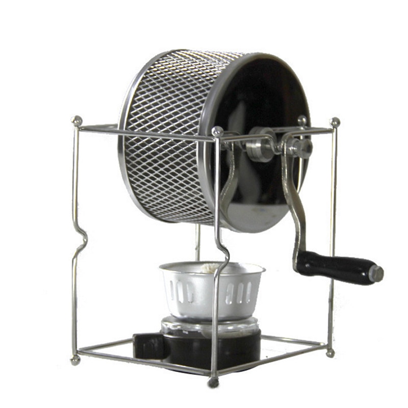 Stainless Steel Coffee Roaster Manual Hand-Operated Rotary Gas Alcohol Stove Bean Baking Maker Espresso Machine: Default Title
