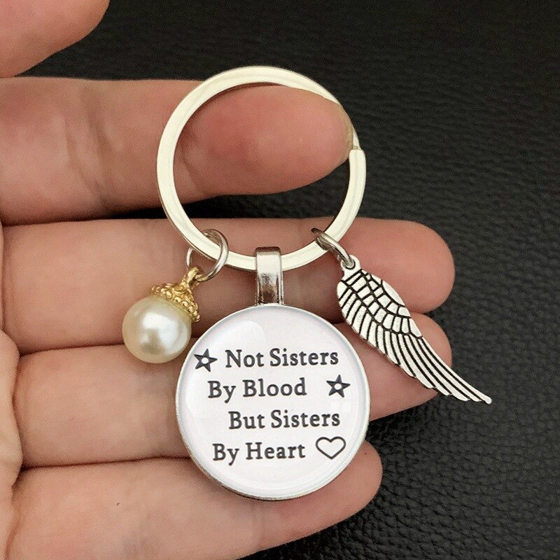 Beste Vriend Sleutelhanger Sleutelhanger &quot;Niet Zusters Van Bloed, maar Zusters Van Hart&quot; Vriendschap Sieraden Cadeaus Voor Meisjes