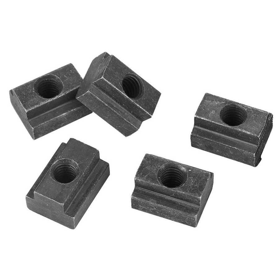 5pcs Black Oxide Finish T Slot Nuts M6 Threads for T-slots In Machine Tool
