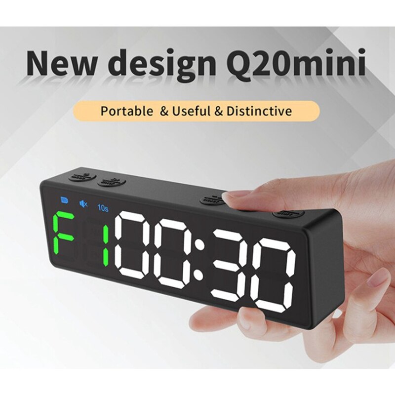 Portable Gym Timer Interval Timer Workout Fitness Clock Countdown/UP/Stopwatch Magnetic &amp; USB Rechargeable
