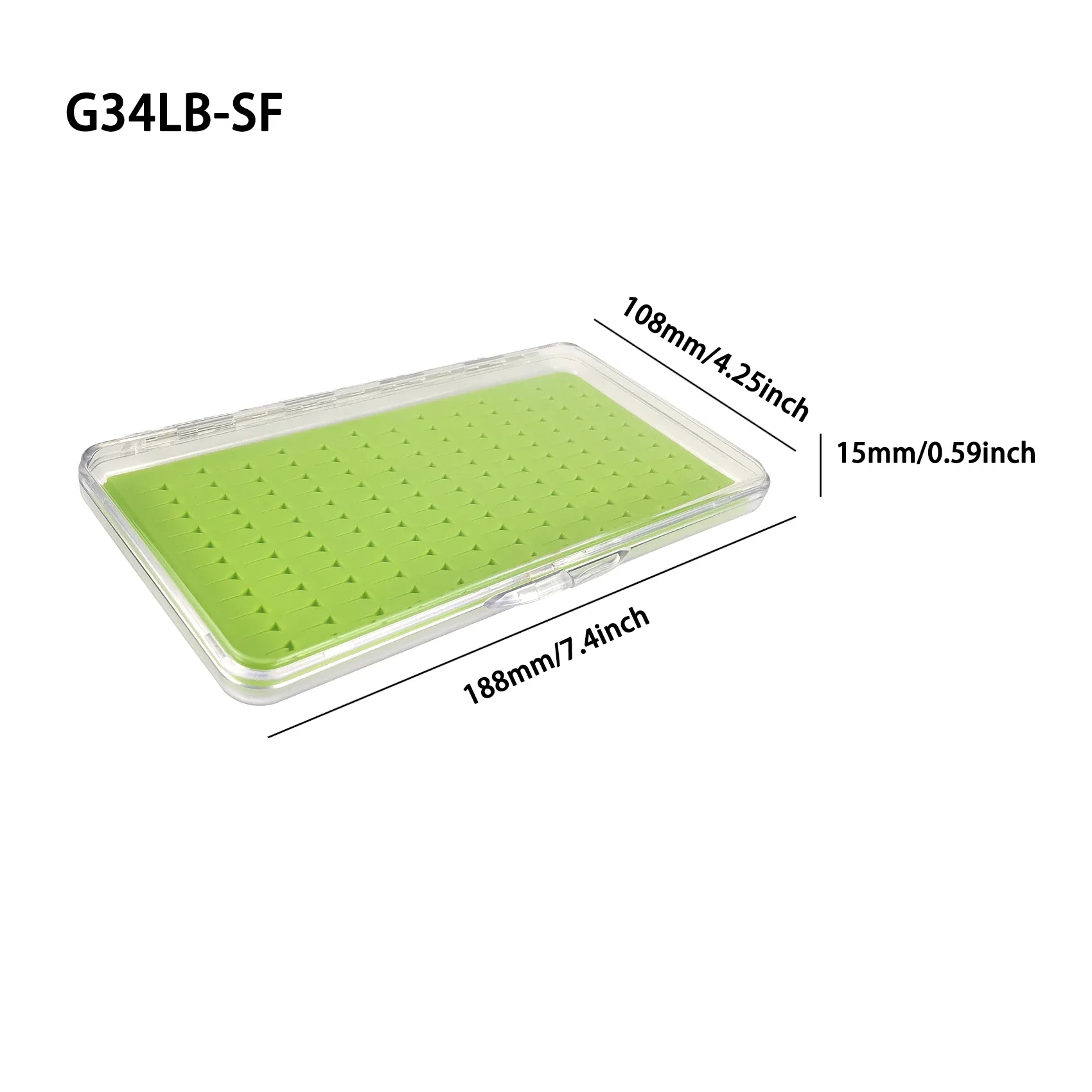 Aventik Waterproof Fly Box Flies Storage Box Silicone Pad Transparent Portabale Fishing Box: green