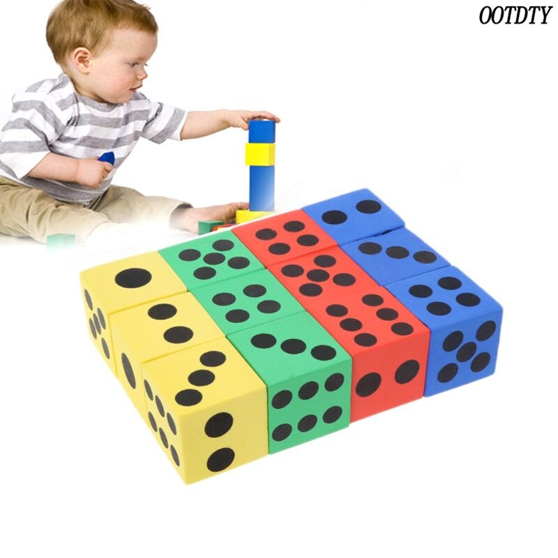6pcs Math Speelgoed Giant EVA Foam Dobbelstenen Kid Educatief Speelgoed Party Game Dobbelstenen Blok