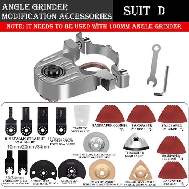 Piccoli accessori per la modifica dell'adattatore per smerigliatrice angolare elettrica supporto per smerigliatrici elettroutensili Ushm 125mm regolazione della macchina 230mm: M10 Suit D