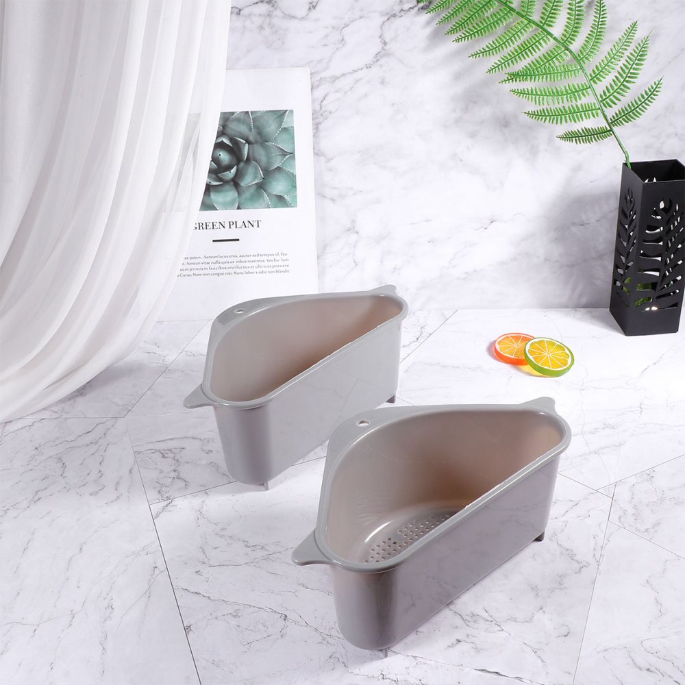 2Pcs Sink Afvoer Mand Zuignap Vuilnis Mand Keuken Benodigdheden Voor Thuis (Beige)