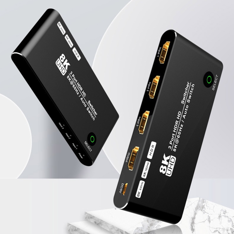 3 In 1 Out Switch Box Hdmi-Compatibel Voor Computer Monitor Switcher Selector 4K 120Hz 8K 60Hz 3 Poort Automatische Schakelaar