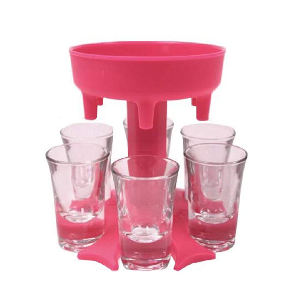 6 Shot Beverage Glass Dispenser Holder Portable Wine Dispenser Pourer Drinking Bar Shot Dispenser Party Bar Accessory