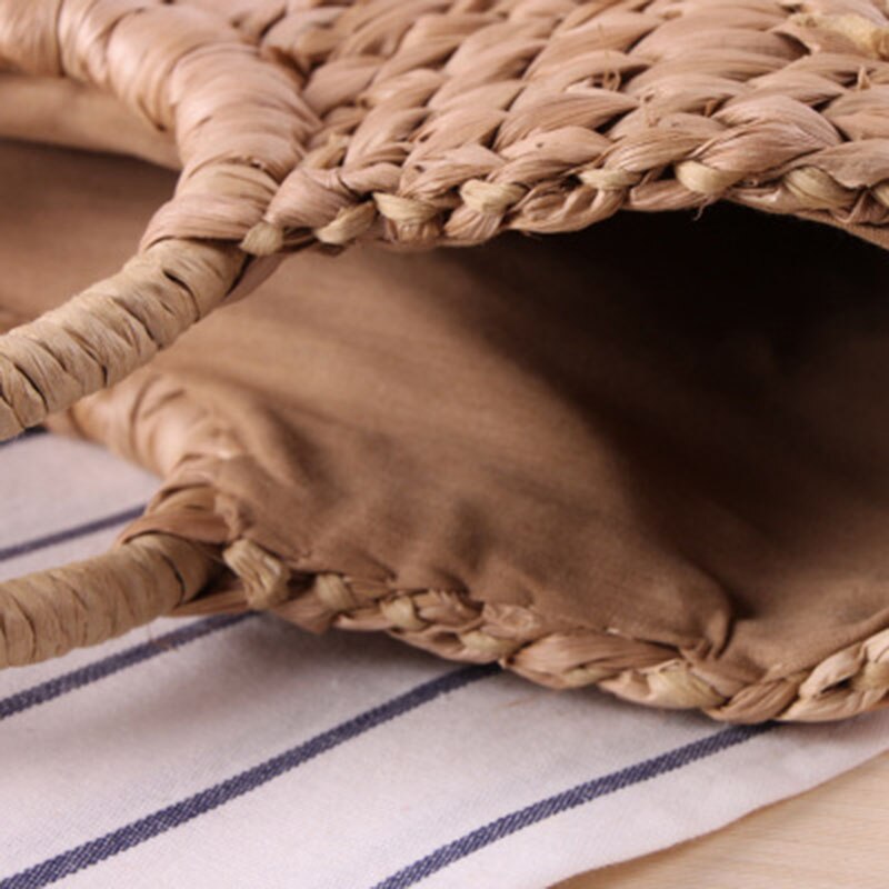 Damska torebka ze słomy duża torba na ramię wiadro torby letnie kobiety kutas torebka ratanowa pleciona (kolor podstawowy) z szalikiem