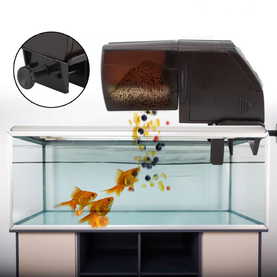 Intelligent Electric Automatic Feeder LCD Fish Feeder Tank Aquarium Fish Food Dispenser With Fixing Clip