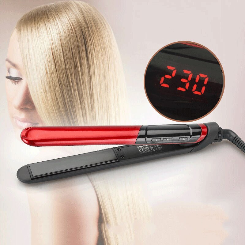 LCD Display 2-in-1 ceramic coating Hair straightener comb hair Curler beauty care Iron healthy beauty curling irons flat iron