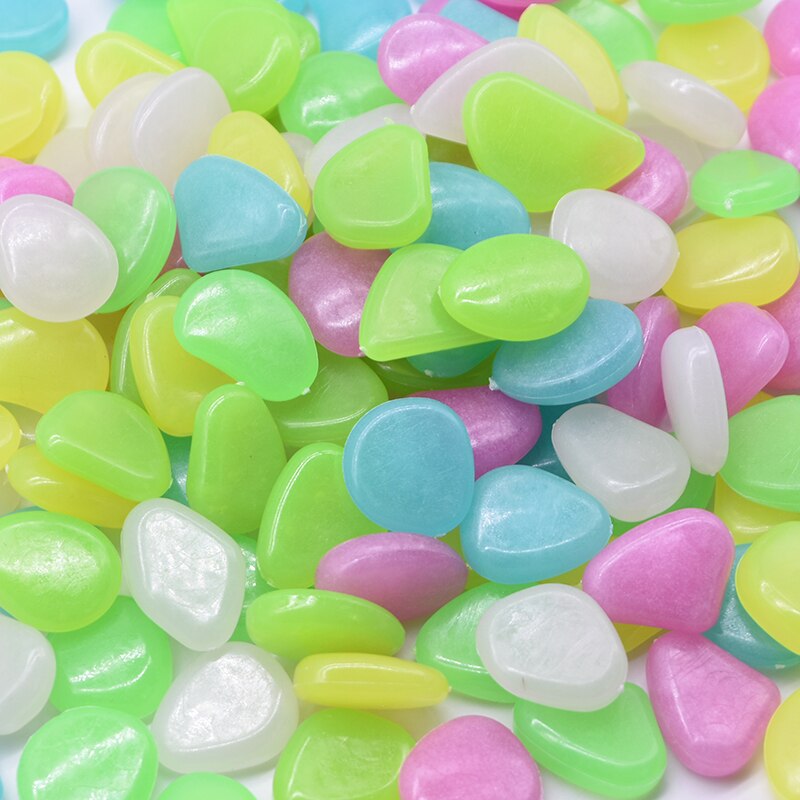 50Pcs Luminous Stone Rocks Glow In The Dark Garden Pebbles for Walkways Path Patio Lawn Pool Aquarium Garden Decor Glow Pebbles