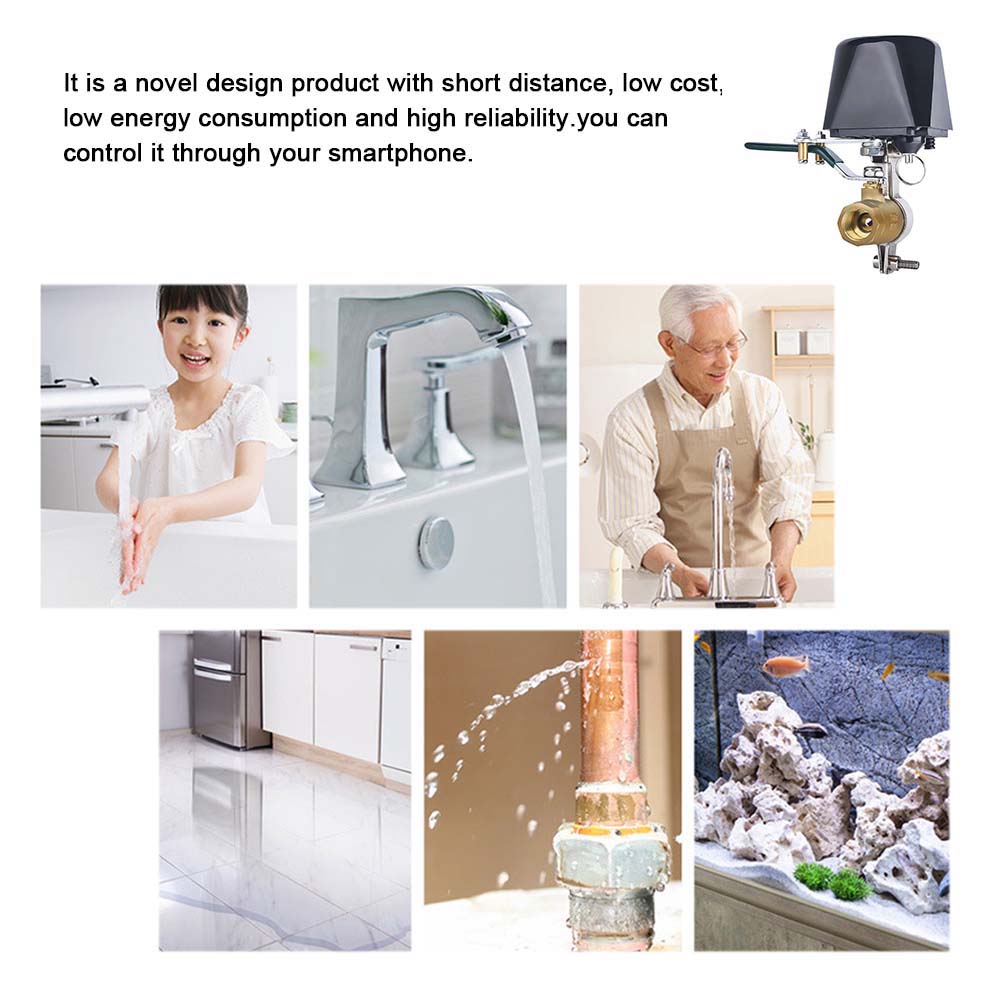 WiFi Smart Water Valve Gas Tuya Valve for Gas Water Controller 4 Points 1/2" Smart Home Automation Control Valve