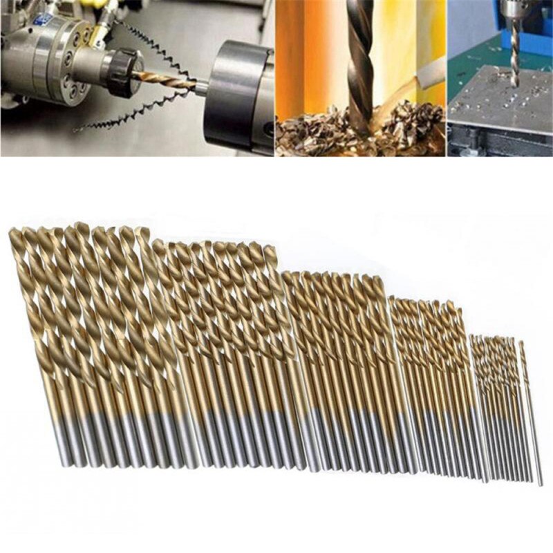 99PCS Titanium HSS Drill Bits 1.5mm-10mm Coated Stainless Steel HSS High Speed Drill Bit Set for Electrical Dril Home Building