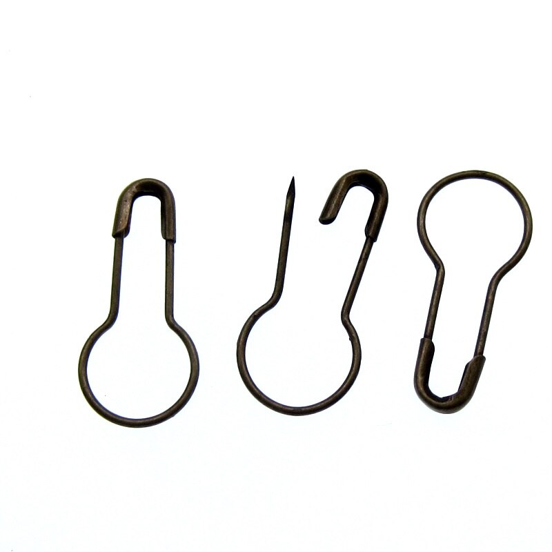 100Pcs Copper Small Safety Pins DIY Craft Supplies Round Calabash Buckle Pins Clothes Knitting For Sewing Tool 2.0cm: Brown