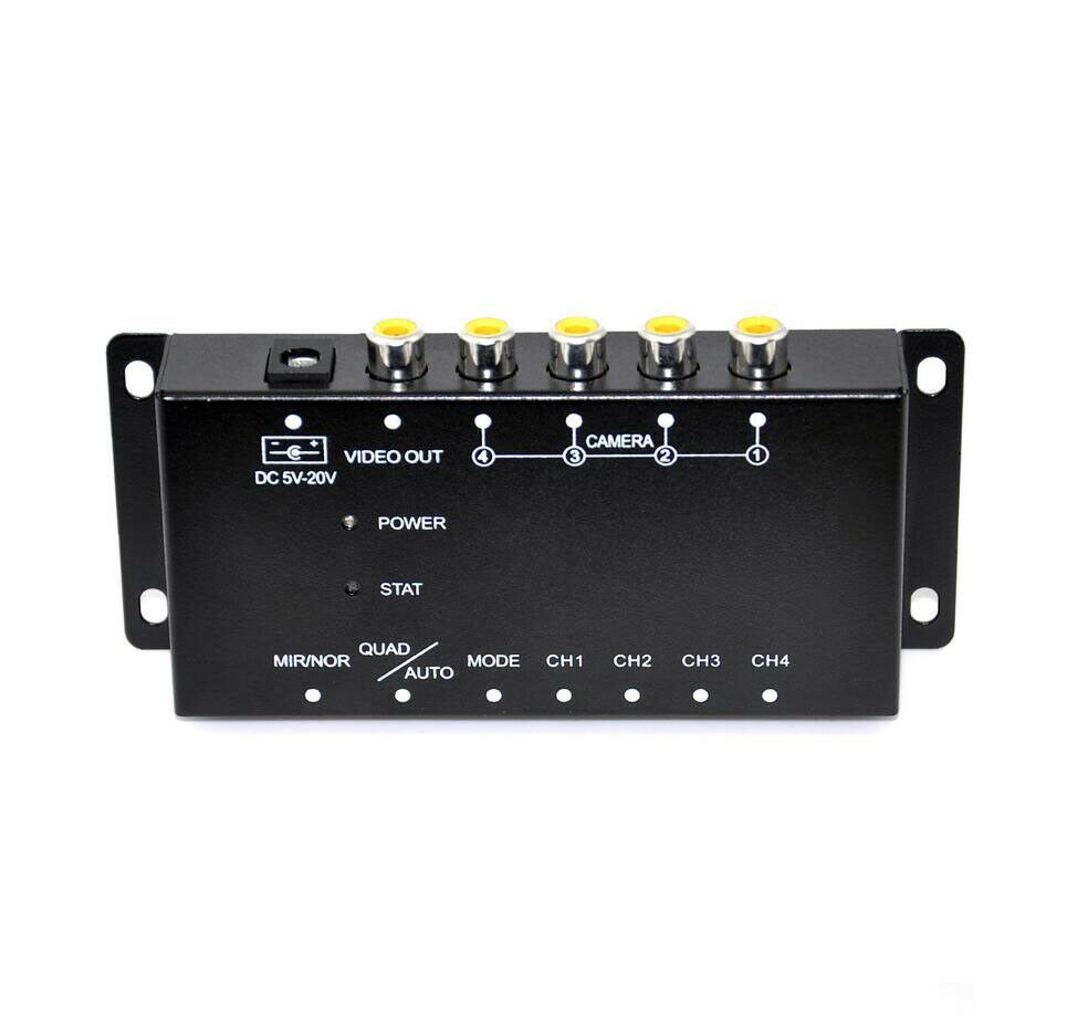 Car Auto 4-Way Video Switch Parking Camera 4 View Image Split-Screen Control Box Panoramic image split-screen display