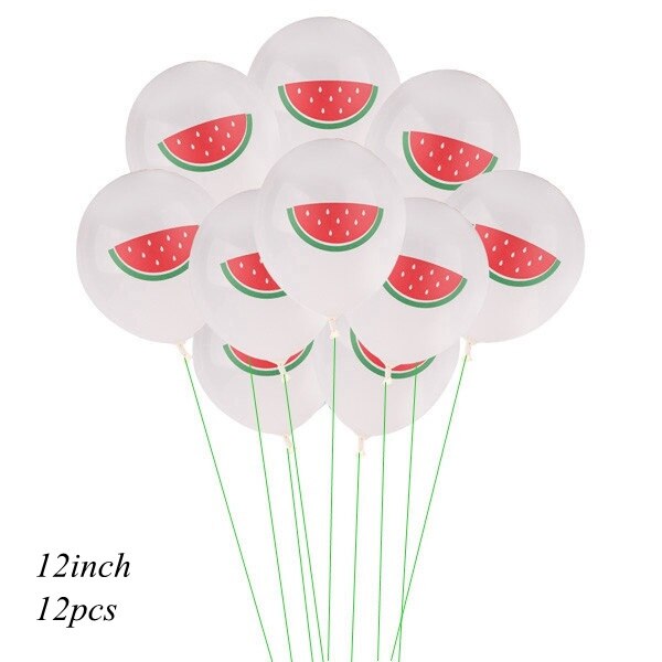 1 sæt dejlige frugter tema vandmelon kage topper led/banner/balloner sommer pool fest bryllup fødselsdag dekoration forsyninger: 12 stk vandmelon
