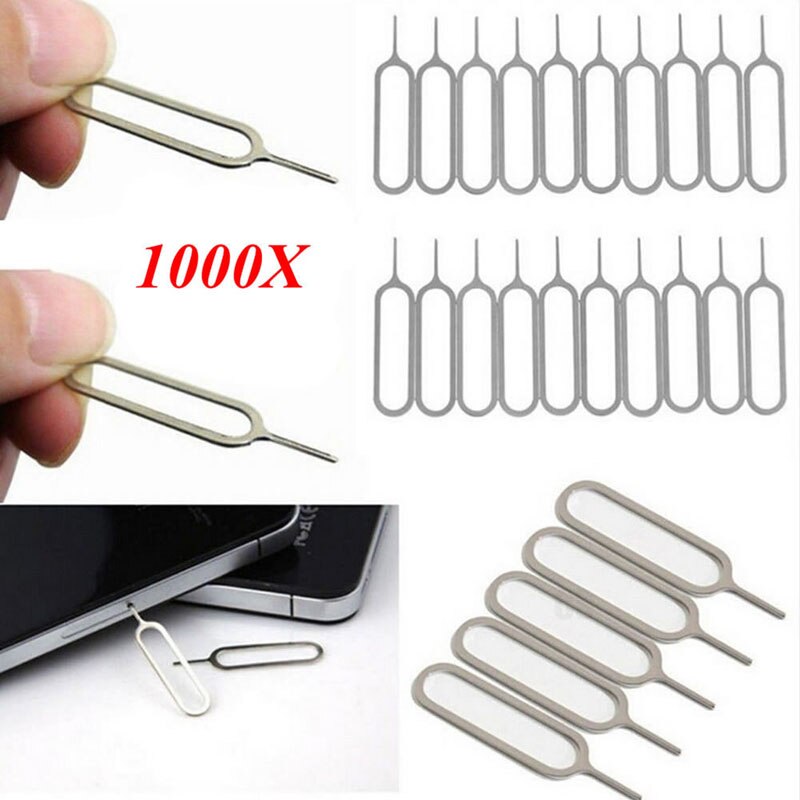 1000Pcs Sim Card Tray Ejector Eject Pin Key Removal Tool Voor Apple 5 6S: Default Title