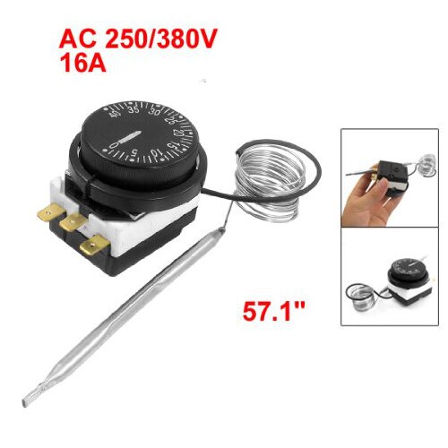 250V/380V 16A 0-40C Temperature Control Switch Capillary Thermostat