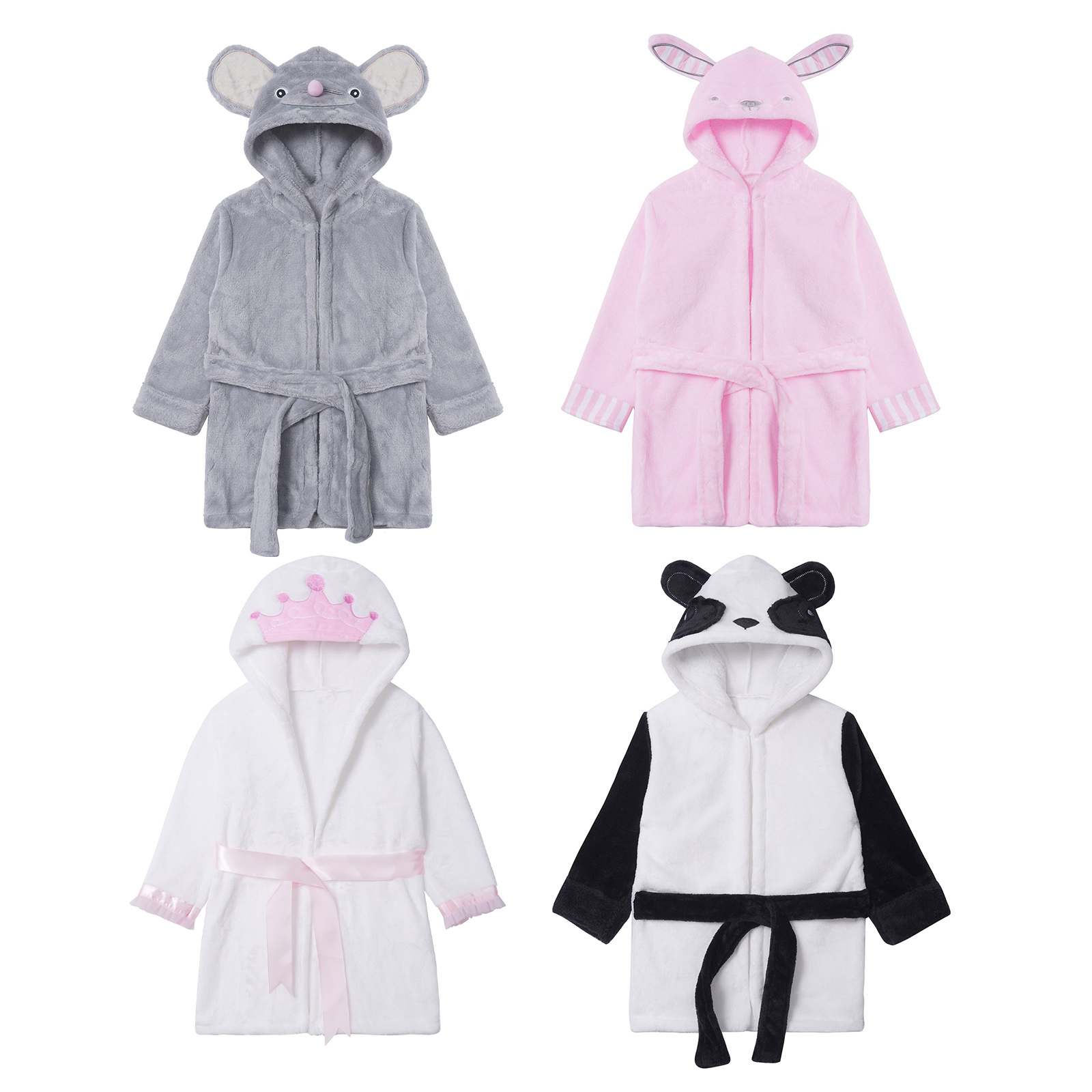 Robe à capuche pour enfants de 1 à 8 ans, motif lapin, vêtements de nuit pour bébés filles et garçons, serviettes de bain en flanelle, peignoir , pyjamas