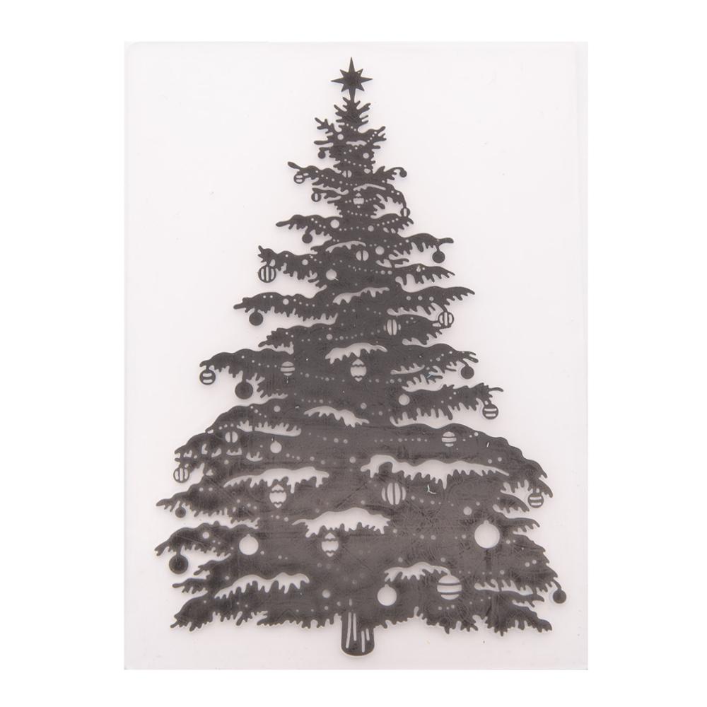 Huge Tree Christmas Embossing Folders DIY Making Paper Cards Stencils Stencil Scrapbook Template Plastic Transparent