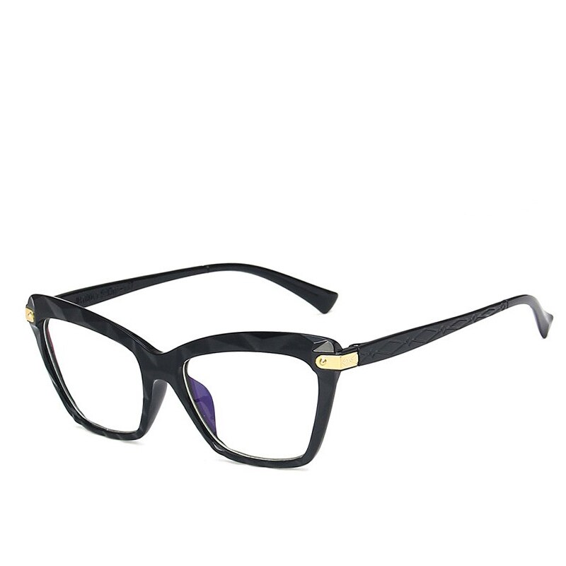 2020 firkantede cat eye overdimensionerede briller kvinder multi-sektion trending mærke optiske computerbriller oculos de sol okulary: Aske sort
