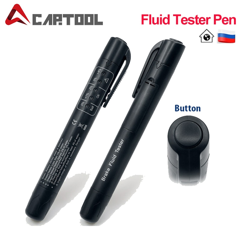 Auto Liquid Testen Remvloeistof Tester Pen 5 Led Indicator Display Voor DOT3/DOT4 Mini Elektronische Pen Remvloeistof tester Digitale