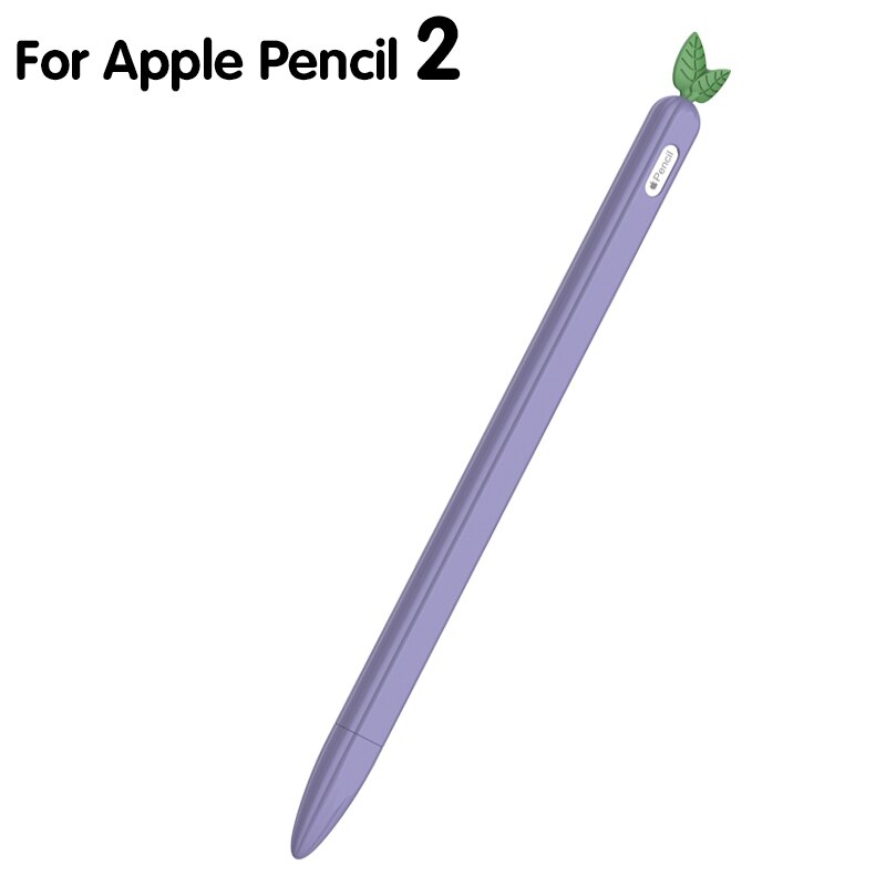 Suave lindo estuches de silicona para lápices para Apple lápiz 1 2 cubierta de cuero para iPad Tablet Touch Pen Stylus protector caso de la cubierta de la manga de la cáscara: For Pencil 2 03