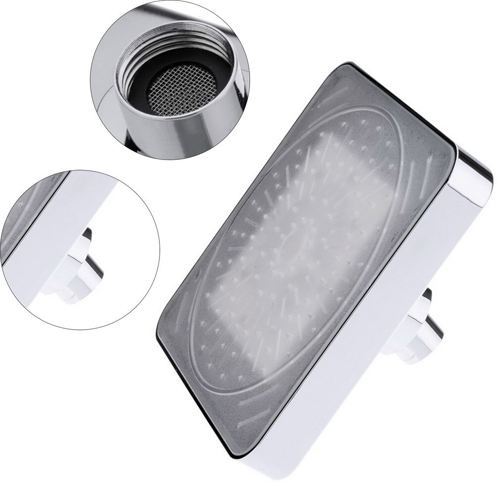 Temperature Sensing Luminous 6 Inch Shower Head Water Tap Color Changing Shower Tool Led Bathroom Top Spray