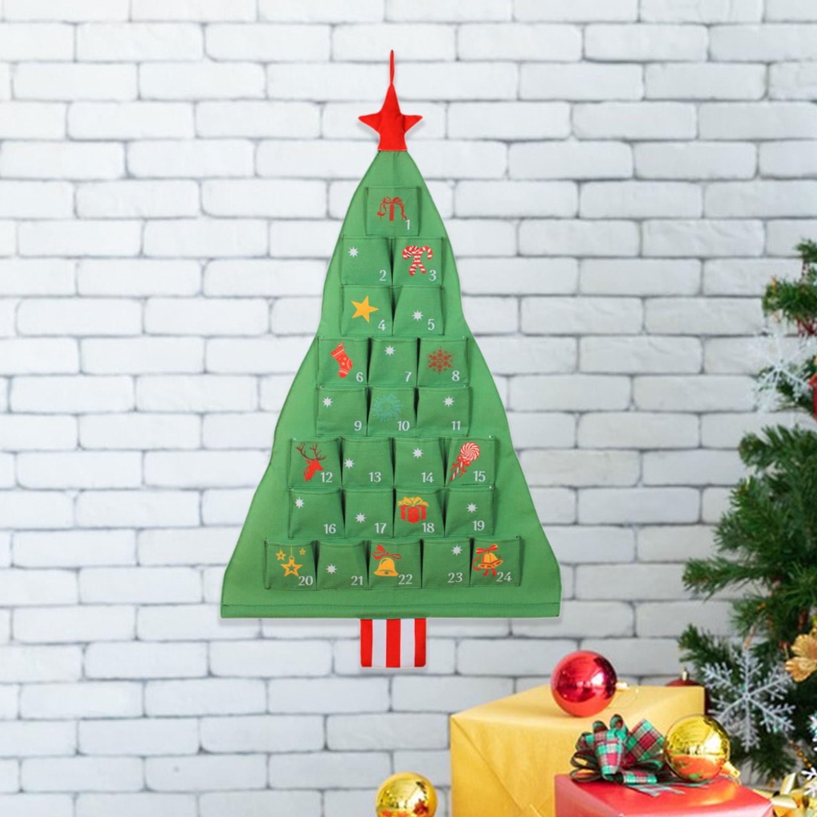 Calendario de Adviento de Navidad, 24 días, calendario colgante, decorativo para pared