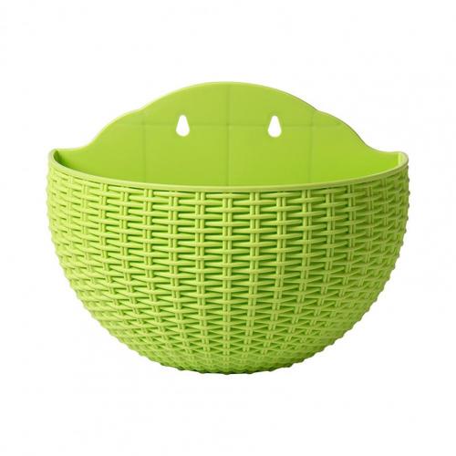 Hanging Planter Flower Pot Exquisite Wall-mounted Plastic Wall Hanging Basket Flowerpot for Garden Wall Hanging Basket Flowerpot: Light green