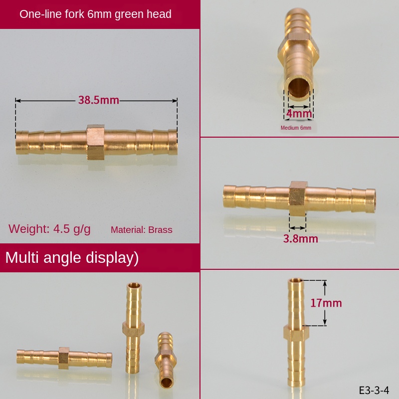 Groen Hoofd Waterslang Connector Docking Extension Direct Hoofd Thuis Wasstraat Vloeibaar Gas Gasfornuis Slang Aansluiting: 6mm