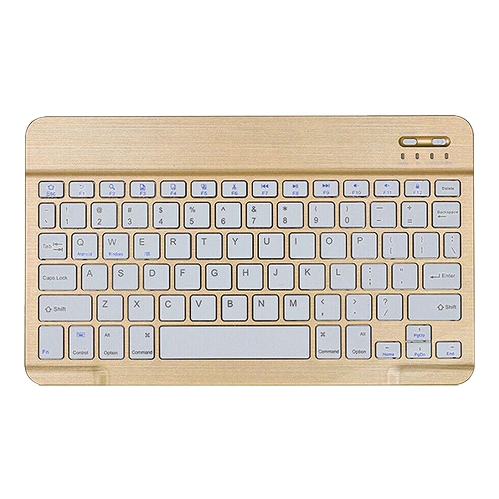 Wireless Bluetooth Keyboard For ipad Phone Tablet Russian Spainish French Arabian Recharger Keyboard For Android ios Windows: English Gold