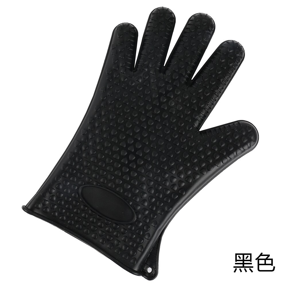 1 para Silikon Handschuhe mikrowelle 5 Finger-handschuh Ofenhandschuh Hitzebeständig Grill Bohrer Fausthandschuh Handschuh Küche BBQ Backen werkzeug: Schwarz