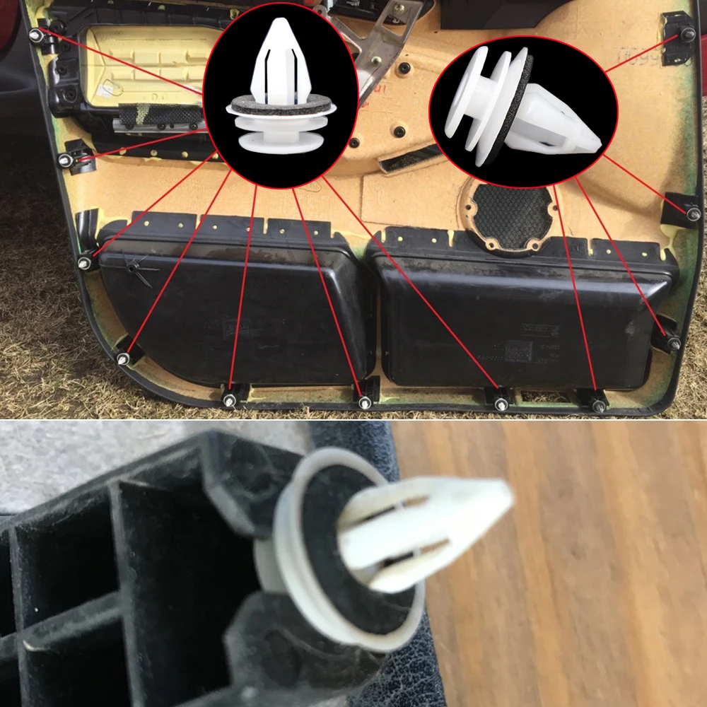 Guardabarros de parachoques automático, Clip de sujeción automotriz, accesorios generales para coche, Panel de puerta Interior, Clips de sujeción embellecedores de tarjeta, 50 piezas
