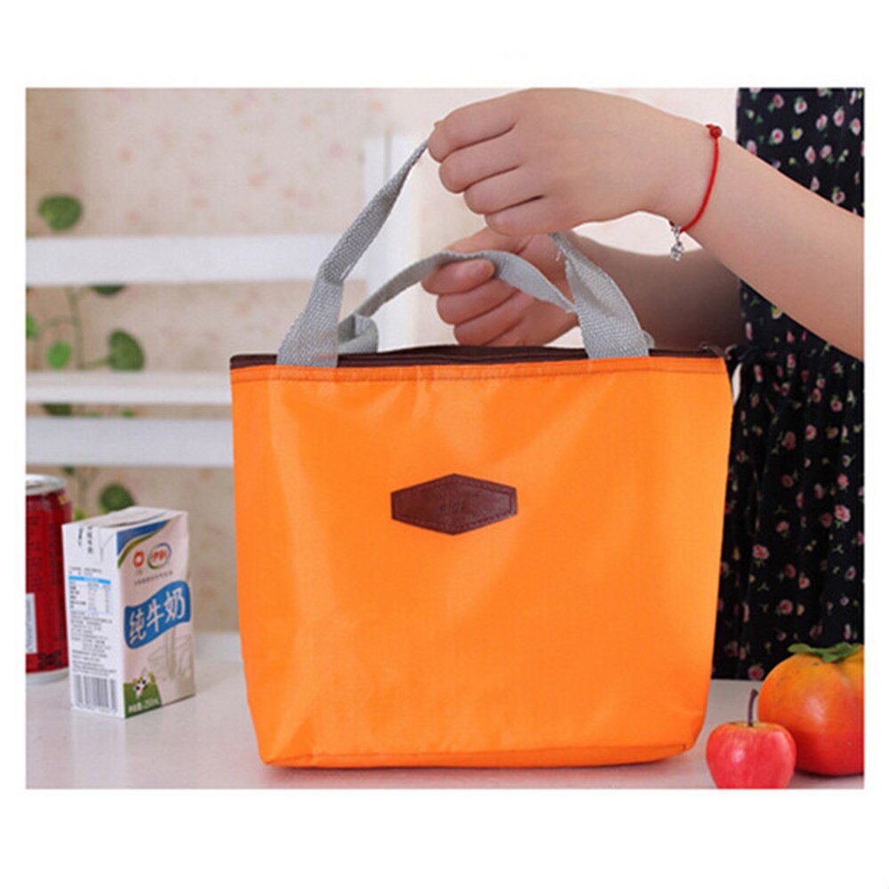 ISKYBOB Insulated Tinfoil Aluminum Cooler Thermal Picnic Lunch Bag Waterproof Travel Box: Orange
