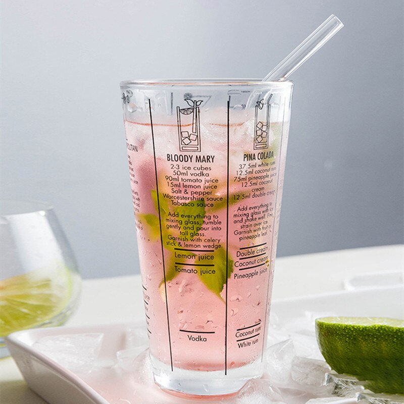 Glass Cocktail Shaker Set Mixer Wine Martini Boston Shaker for Bartender Drink Party Bar Accessories Home Bars Spoon Tools Kit