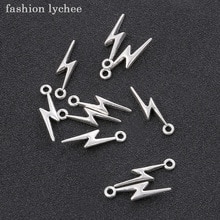lychee Retro Tibetaans Zilver Lightning Bolt Strike Charm Hanger Voor Ketting Sieraden DIY Maken