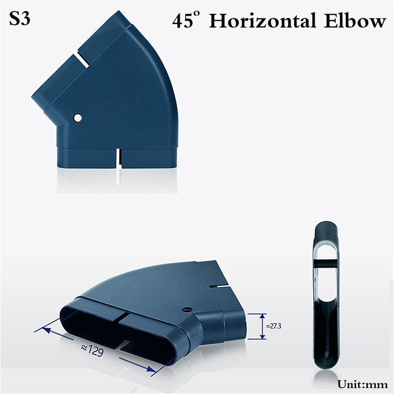 Fußbodenheizung Flache Luftkanal Ventil ABS Kunststoff Flach Oval Schläuche Ellenbogen Adapter für Haushalts Kommerziellen HVAC Frische Luft Systeme: S3