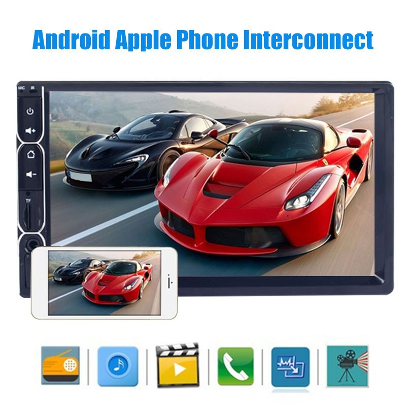 7'' Car Bluetooth MP5 Player 12V Touch HD Screen Bluetooth Handsfree Android Apple Phone Interconnection Electronic Accessories