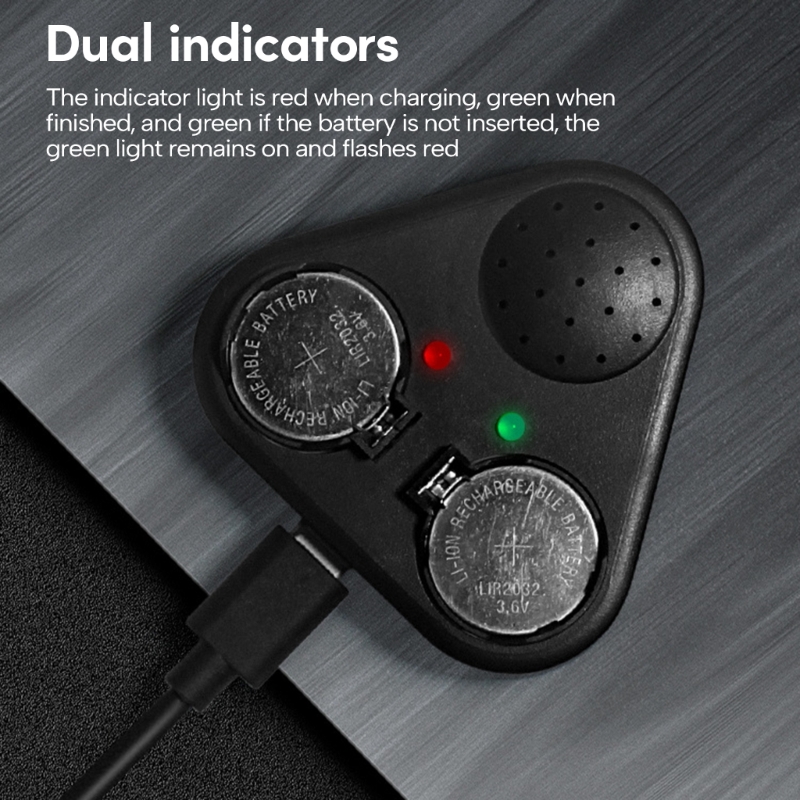 Knopfzellen-Akku-Ladegerät, Spracherinnerung, Knopfbatterie, wiederaufladbarer Adapter für LIR2016/LIR2025/LIR2032/LIR2032H