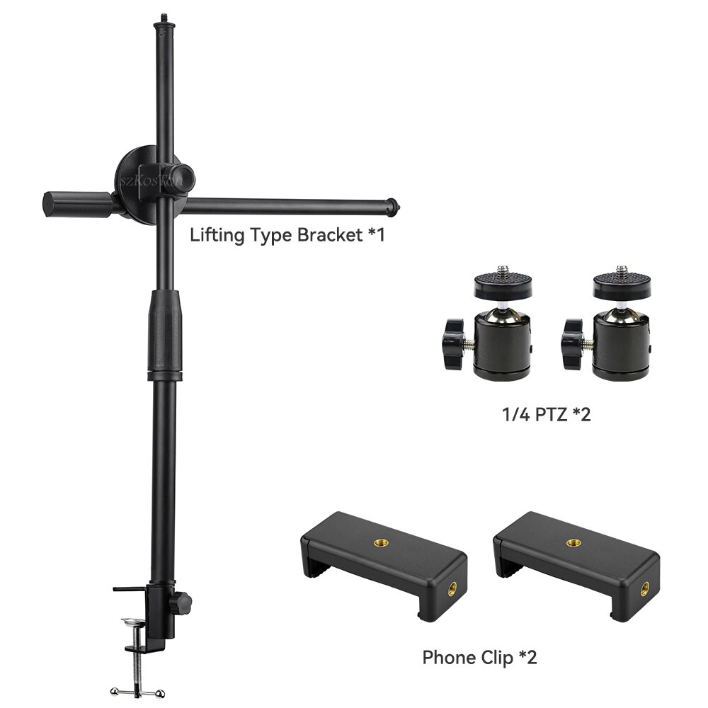 Multifunction Lift Desk Clamp Mount Stand LED Ring Light DSLR Camera Mobile Phone Table Bracket Overhead Shooting Video Studio: type1