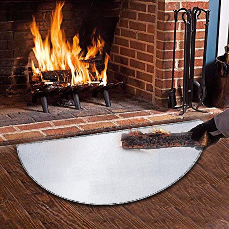 Fire Retardant Mat Fiberglass Half Round Hearth Fireplace Blanket Carpet Protection Mat In Fireplace Area