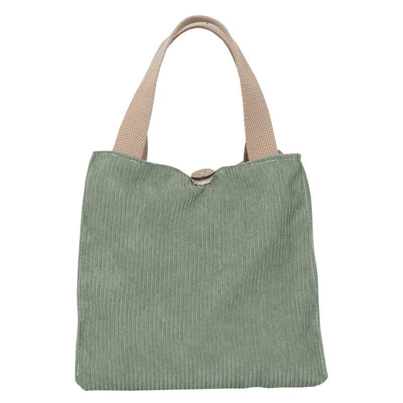 Sac à déjeuner en toile de velours côtelé, boîte à déjeuner, fourre-tout de pique-nique en tissu de coton, petit sac à main, pochette de dîner, sacs de rangement des aliments pour dames