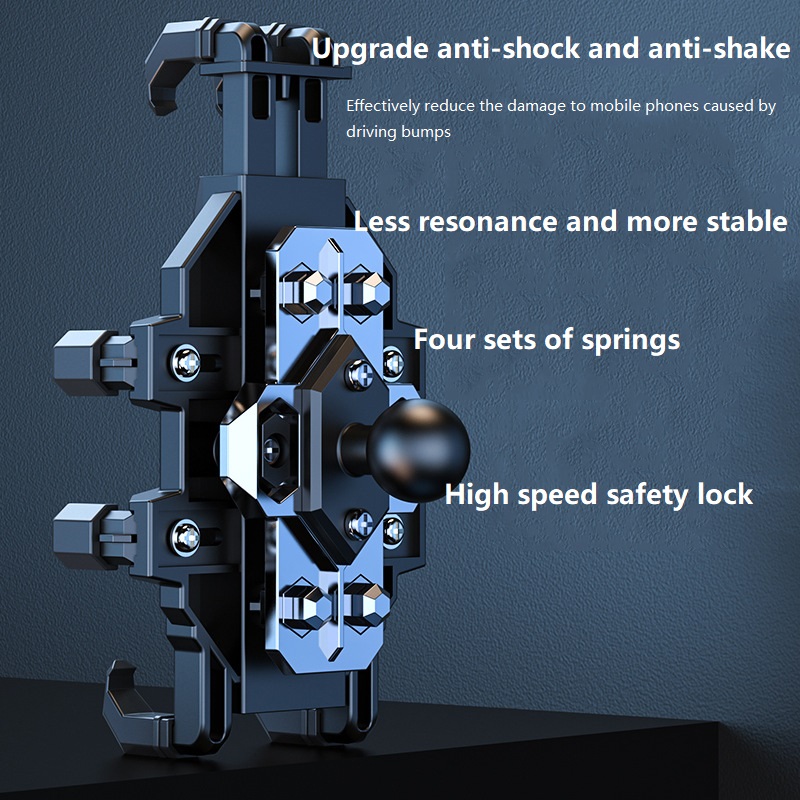 Upgraded Motorcycle Aluminum Anti-Vibration Phone Holder Handlebar Phone Holder Motorcycle Scooter ATV For 4.7''-7.2'' Phones