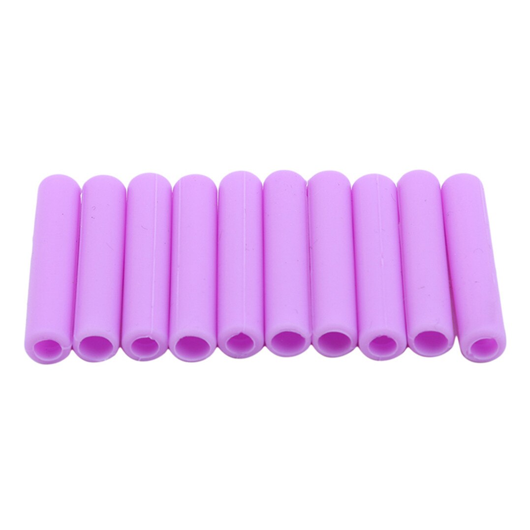 Gjenbrukbar straw mate sleeve drink tenner støtsikker beskytter silikon halm sleeve sugerør beskyttelse tilbehør: Lys lilla