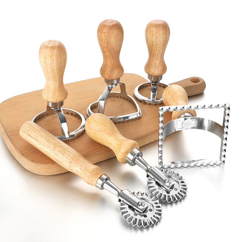 Hem ravioli cutter set pasta press kök bifogningssats ravioli maker mögel verktyg ravioli stämpel set bakverk hjul set kakform