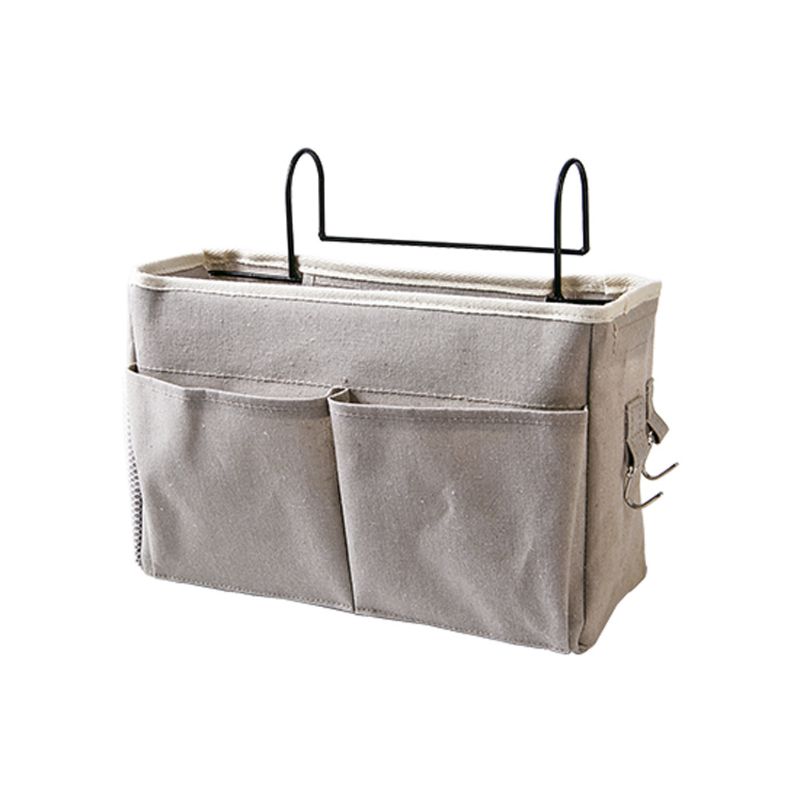 Bedside Caddy Hanging Storage Bag Organizer Dorm Room Phone Book Magazine Holder: Light Grey