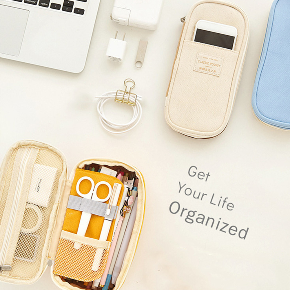 TOPINCN Grote Capaciteit PU-leer Stof Etui Organizer met 150 Slots voor