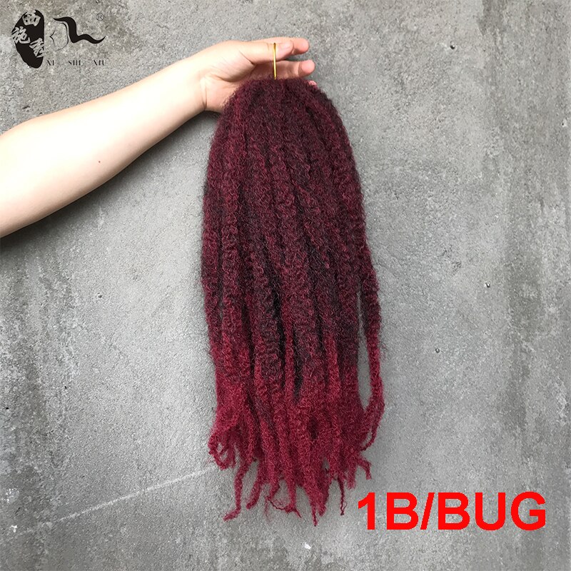 Syntetiskt fläthår 1 st/lot afro marley hair crochet diy flätor frisyrförlängning hög temperatur 18 & #39 ;& #39 ; xishixiuhair: 1b- burg