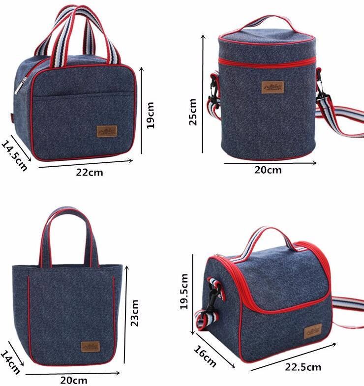 Mittagessen Tasche Neue Thermische Isolierte Lunch Box Tasche Kühltasche Bento Beutel Mittagessen Behälter Schule Lebensmittel Lagerung Taschen